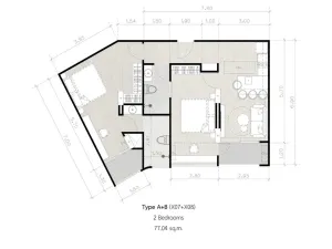 Prodej apartmánu, Pattaya, 45 m2