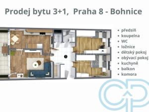 Prodej bytu 3+1, Praha - Bohnice, Ratibořská, 75 m2