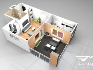 Pronájem bytu 2+kk, Praha - Hlubočepy, náměstí Olgy Scheinpflugové, 47 m2