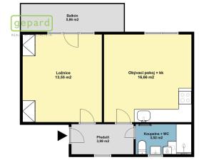 Pronájem bytu 2+kk, Praha - Žižkov, Biskupcova, 37 m2
