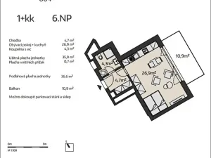 Prodej bytu 1+kk, Brno, Podveská, 35 m2