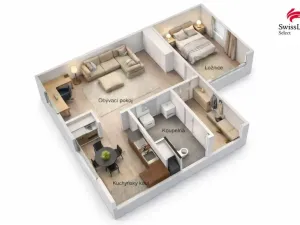 Prodej bytu 2+1, Roztoky, Masarykova, 54 m2