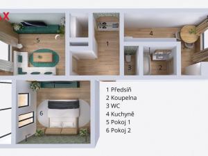 Pronájem bytu 2+1, Šumperk, Čajkovského, 55 m2