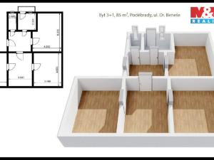 Prodej bytu 3+1, Poděbrady - Poděbrady II, Dr. Beneše, 85 m2