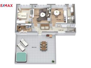 Pronájem bytu 3+1, Brno - Řečkovice, Banskobystrická, 80 m2