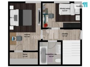 Pronájem bytu 3+kk, Vochov, 71 m2