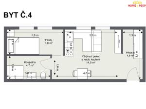 Pronájem bytu 2+kk, Chrášťany - Bylany, 30 m2