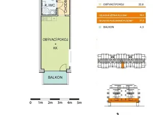 Pronájem bytu 1+kk, Olomouc, Aloise Rašína, 32 m2