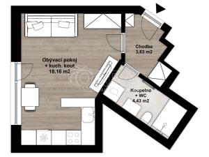 Pronájem bytu 1+kk, Praha - Stodůlky, Za Lužinami, 27 m2