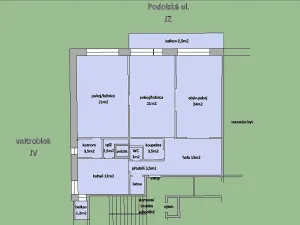 Pronájem bytu 3+1, Praha, Podolská, 115 m2