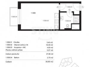 Pronájem bytu 1+kk, Olomouc, Wolkerova, 31 m2