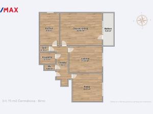 Prodej bytu 3+1, Brno - Starý Lískovec, Čermákova, 73 m2