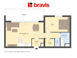 Prodej bytu 2+kk, Brno - Starý Lískovec, U Leskavy, 63 m2