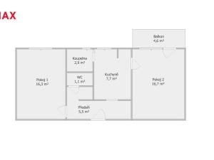 Pronájem bytu 2+1, Náměšť nad Oslavou, Husova, 50 m2