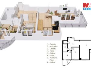 Prodej bytu 3+kk, Praha - Řeporyje, Dělená, 80 m2