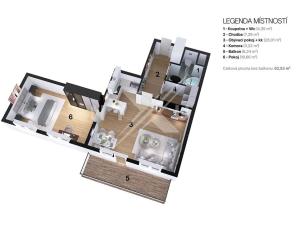 Prodej bytu 2+kk, Praha - Podolí, Dvorecká, 63 m2