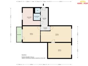 Prodej bytu 3+1, Brno - Černá Pole, náměstí SNP, 73 m2