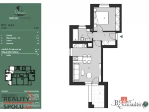 Prodej bytu 2+kk, Praha - Chodov, Klapálkova, 44 m2
