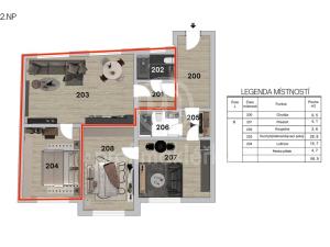 Prodej bytu 2+kk, Oslavany, Široká, 57 m2