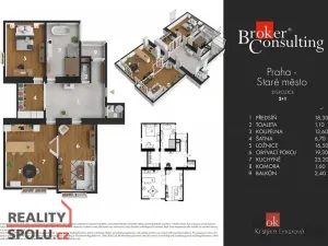 Prodej bytu 2+1, Praha - Staré Město, Elišky Krásnohorské, 105 m2
