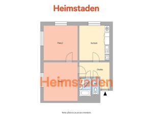 Pronájem bytu 2+1, Ostrava - Poruba, Komenského, 55 m2