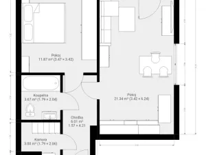 Pronájem bytu 2+kk, Brno, Moskalykova, 54 m2