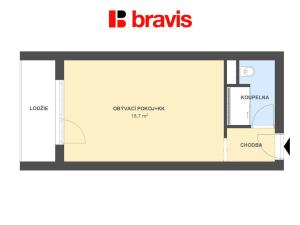 Pronájem bytu 1+kk, Brno - Žabovřesky, Voroněžská, 26 m2