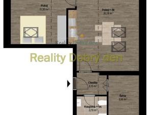 Pronájem bytu 2+kk, Litultovice, 57 m2