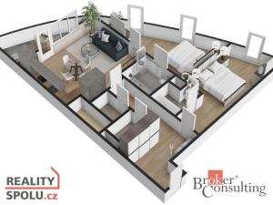 Prodej bytu 3+kk, Praha - Michle, Hodonínská, 86 m2