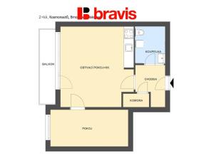 Pronájem bytu 2+kk, Brno - Starý Lískovec, ulice Kosmonautů, 39 m2