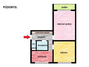 Pronájem bytu 2+1, Praha - Záběhlice, Práčská, 52 m2