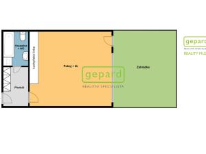 Pronájem bytu 1+kk, Brno, Hrázka, 39 m2