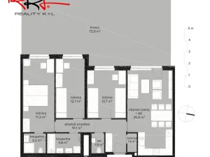 Prodej bytu 4+kk, Praha, Sedlářova, 97 m2