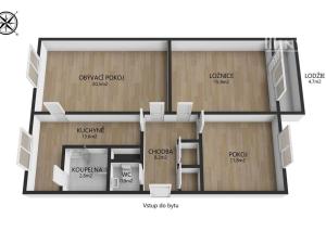 Prodej bytu 3+1, Uherské Hradiště - Jarošov, 73 m2