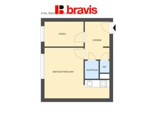 Pronájem bytu 2+kk, Brno - Židenice, Blatnická, 40 m2