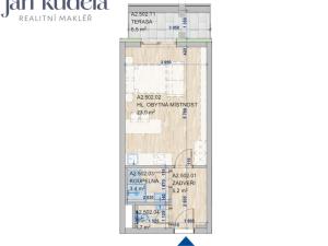 Pronájem bytu 1+kk, Brno, Komárovská, 33 m2