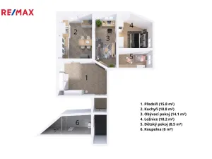 Prodej bytu 3+1, Olomouc, Nešverova, 81 m2