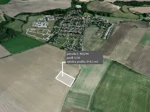 Prodej podílu pole, Veleň, 814 m2