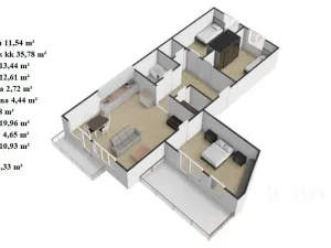 Prodej bytu 4+kk, Praha - Dubeč, Netlucká, 102 m2
