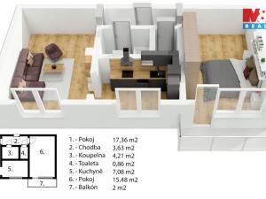 Prodej bytu 2+1, Hradec Králové, U Fotochemy, 49 m2