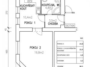 Pronájem bytu 1+1, Pardubice - Zelené Předměstí, Milheimova, 39 m2