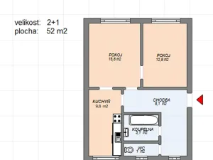 Prodej bytu 2+1, Chrudim, Dr. Václava Peška, 52 m2