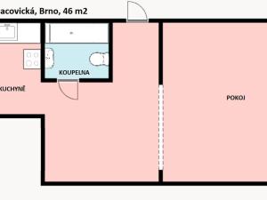 Pronájem bytu 1+1, Brno, Cacovická, 46 m2