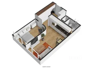 Pronájem bytu 2+kk, Praha - Chodov, Hráského, 46 m2