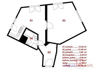 Pronájem bytu 1+1, Karlovy Vary, nábřeží Jana Palacha, 58 m2