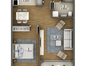 Prodej bytu 2+kk, Dobrá Voda, Černá Hora, 49 m2