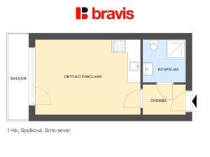 Pronájem bytu 1+kk, Brno - Zábrdovice, Spolková, 31 m2