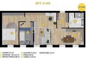 Prodej bytu 3+kk, Opava, Sadová, 75 m2