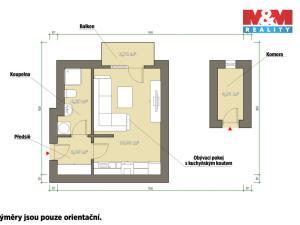 Pronájem bytu 1+kk, Kaznějov, Rybnická, 30 m2