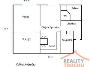 Pronájem bytu 2+kk, Hradec Králové, Mánesova, 62 m2